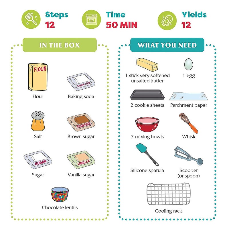 BAKETIVITY Kids Baking DIY Activity Kit - Bake Delicious Yum&m Jumbo Cookies- Real Fun Little Junior Chef Essential Kitchen Lessons  Includes Pre-Measured Ingredients and Easy to Follow Recipe. - Image 5